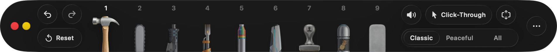 DeskSmash toolbar dark